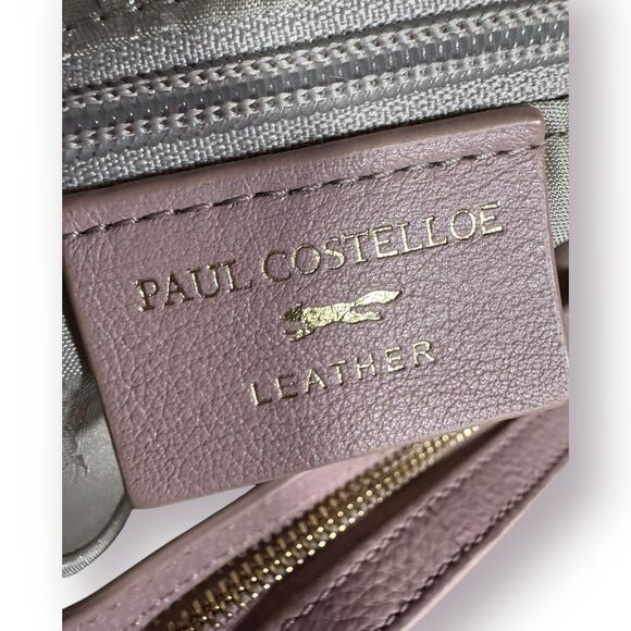 Paul Costelloe Mauve Pink Genuine Leather Large Hobo Bag‎ Retro Handbag - Picture 8 of 9